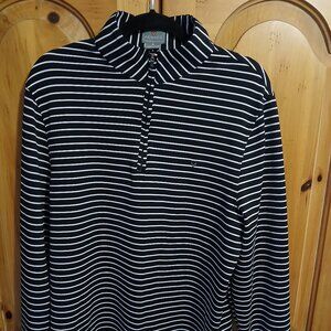 Fennec Men’s 1/4 Zip Stretch Pullover Golf Size Medium Black/White Stripe EUC